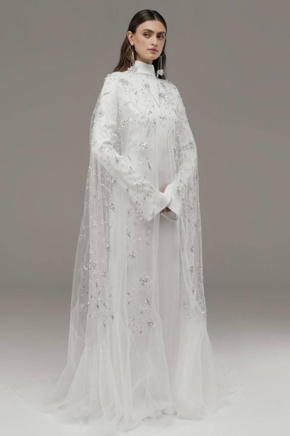 Свадебный кейп | Кутюрный свадебный образ | Свадебное платье с кейпом | Свадебная накидка