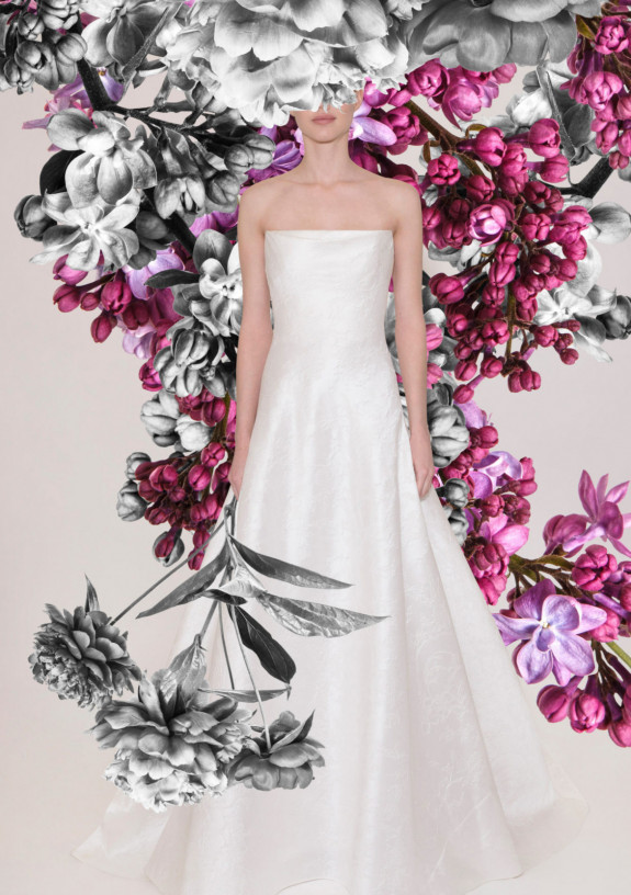 Атлас, вышивка и открытые плечи в коллекции Reem Acra 2021