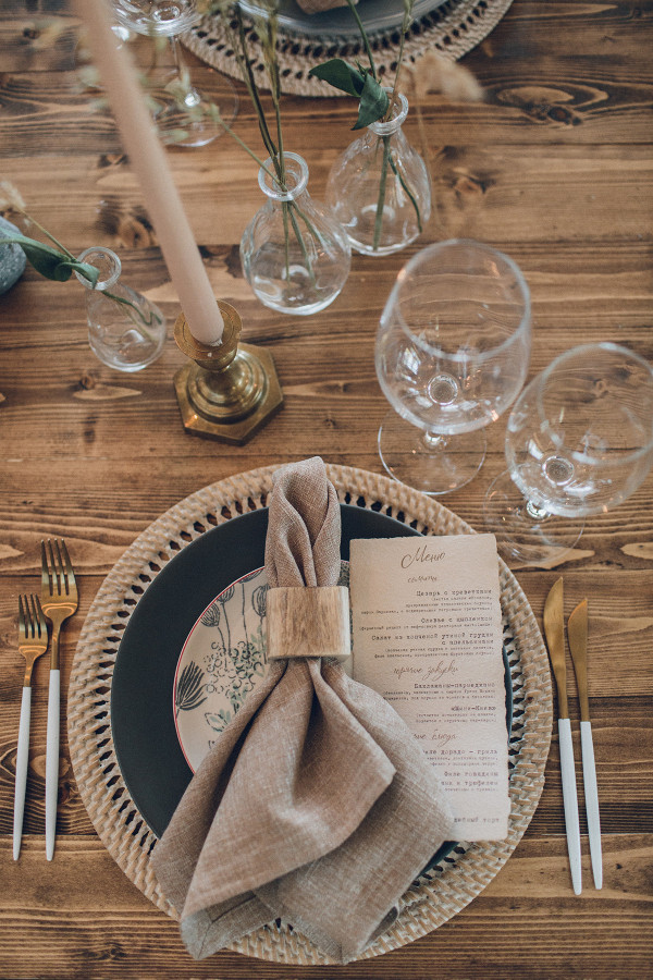 Осенняя свадьба с сухоцветами, льном и прогулками