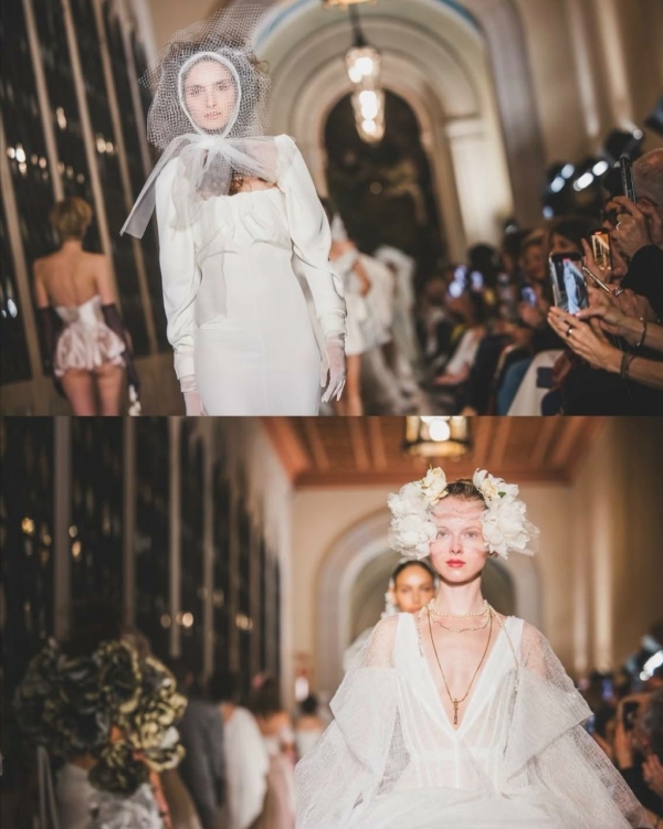 Мини-кринолины, кружевные чулки и корсеты. Новая свадебная