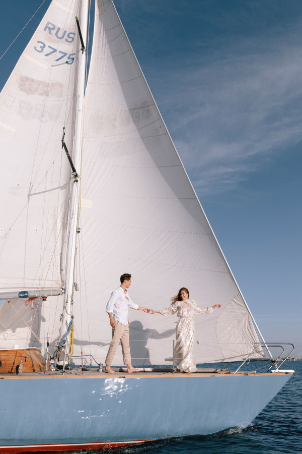 Предсвадебная съемка на яхте