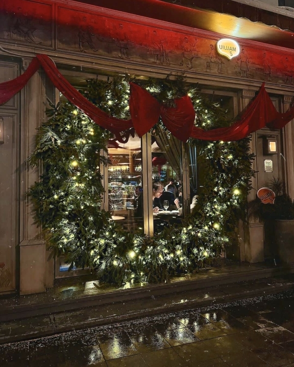 Еловый лес в Ресторане Lila, розовый свитер