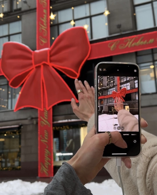 Еловый лес в Ресторане Lila, розовый свитер