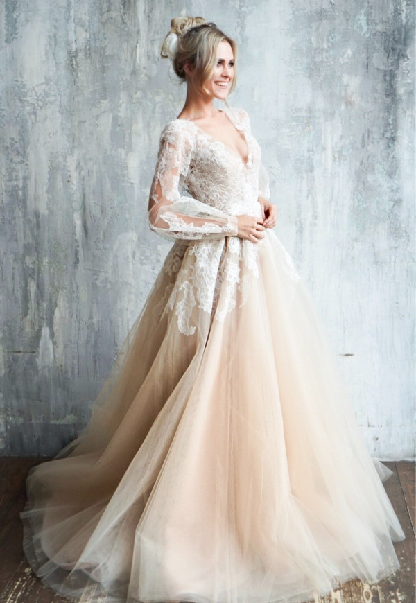 Свадебные платья: 10 нежно-розовых вариантов