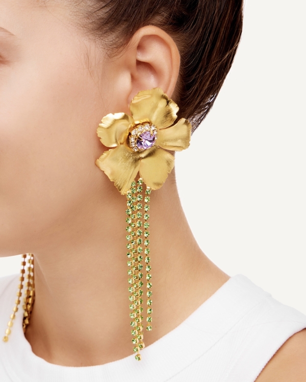 Серьги в форме цветов, как на показе