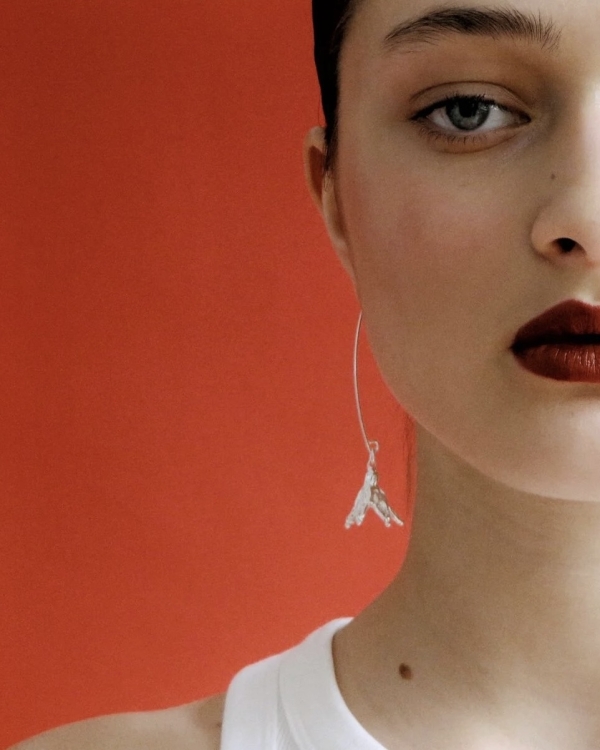 Серьги в форме цветов, как на показе