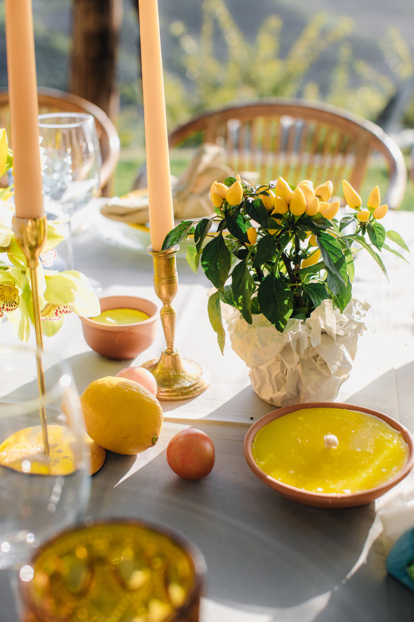 Свадебный ужин под сенью виноградных листьев