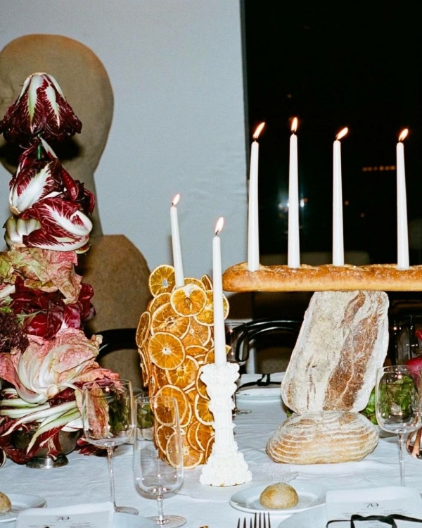 Текстильная инсталляция на ужине от Jil Zander