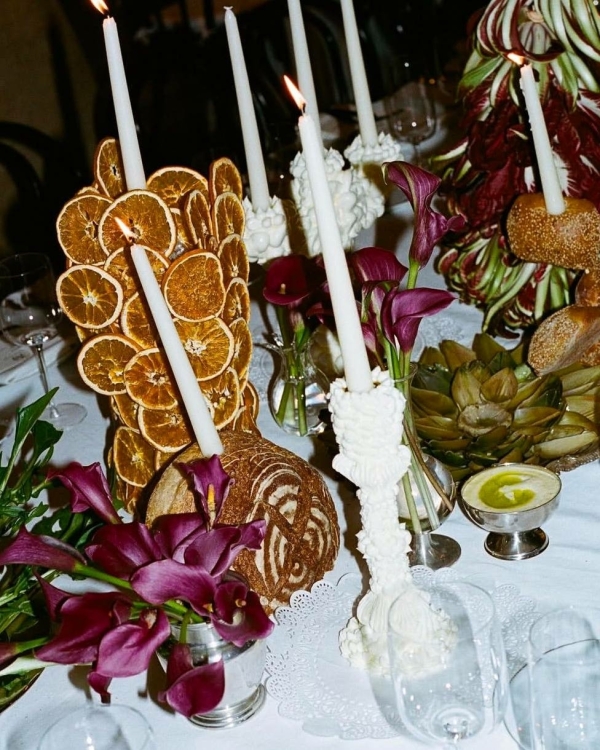 Текстильная инсталляция на ужине от Jil Zander