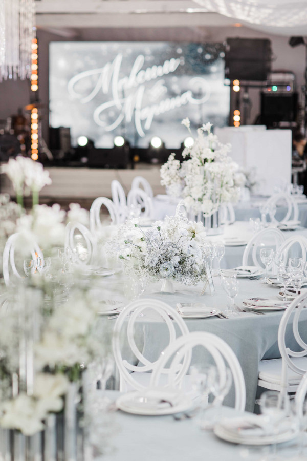 Белоснежная свадьба с хрусталем