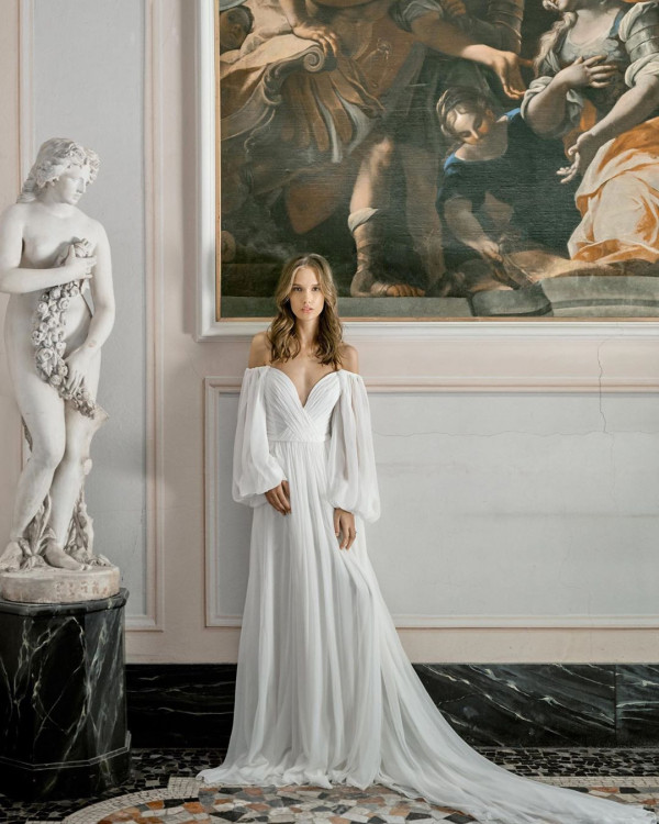 Свадебные платья с объемными рукавами – тренд