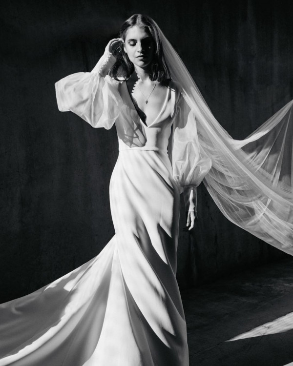 Свадебные платья с объемными рукавами – тренд