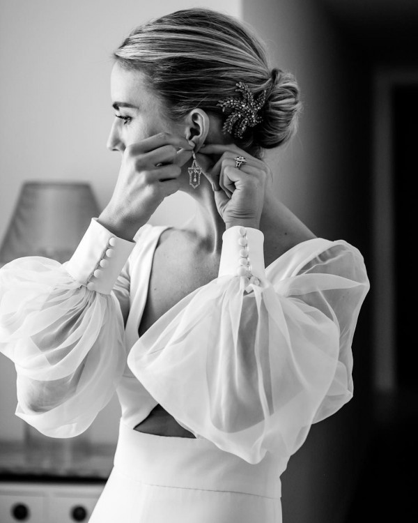 Свадебные платья с объемными рукавами – тренд