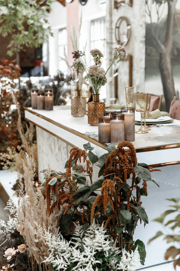 Осенняя свадьба в золотисто-пепельных оттенках