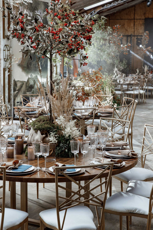 Осенняя свадьба в золотисто-пепельных оттенках