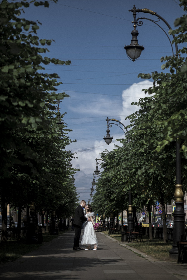 Нежная свадебная съемка с яркими акцентами