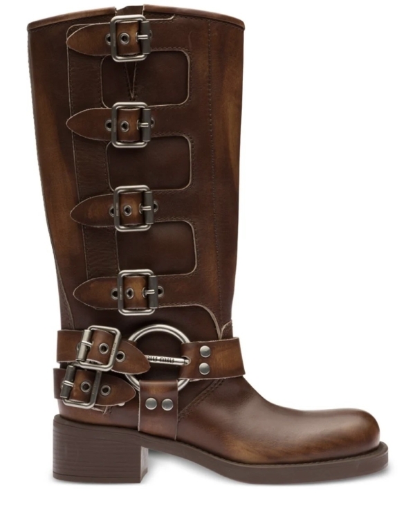 Байкерские сапоги в духе Miu Miu —